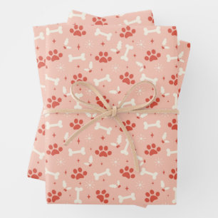 Weihnachtsfeiern & Knochen Weihnachtsmuster Geschenkpapier Set