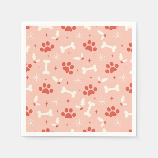 Weihnachtsfeiern & Knochen Weihnachtsmuster Serviette (Vorderseite)