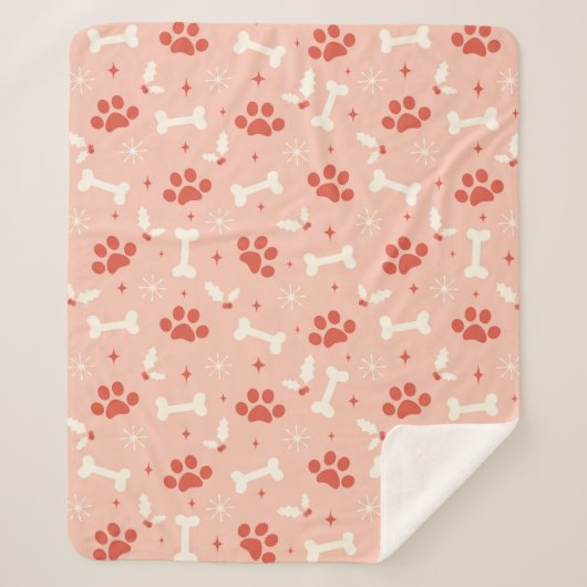 Weihnachtsfeiern & Knochen Weihnachtsmuster Sherpadecke (Vorderseite)