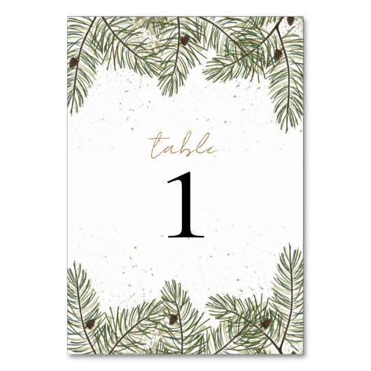 Weihnachtsfeiern mit Pine & Gold Tischnummer (Rückseite)