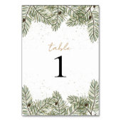 Weihnachtsfeiern mit Pine & Gold Tischnummer (Vorderseite)