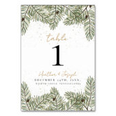 Weihnachtsfeiern mit Pine & Gold Tischnummer (Vorderseite)