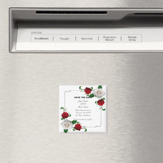 Weihnachtsfeiern mit Rosen und Weiß retten das Dat Magnet (In Situ (Geschirrspüler))