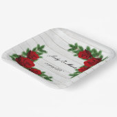 Weihnachtsfeiern mit rote Rosen und Kiefern Pappteller (Gewinkelt)