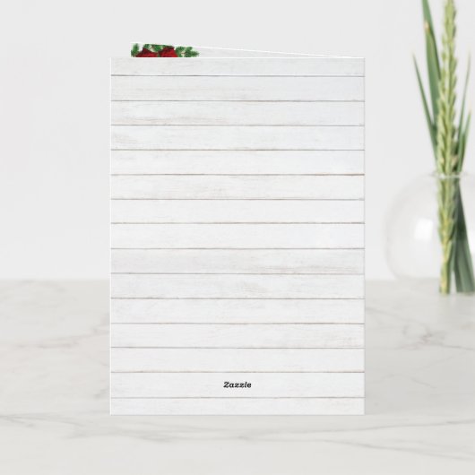 Weihnachtsfeiern mit rote Rosen und Kiefern Programm (Rückseite)