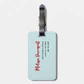 Weihnachtsfeiern - Rentiere, Bären und Kaninchen Gepäckanhänger (Rückseite vertikal)