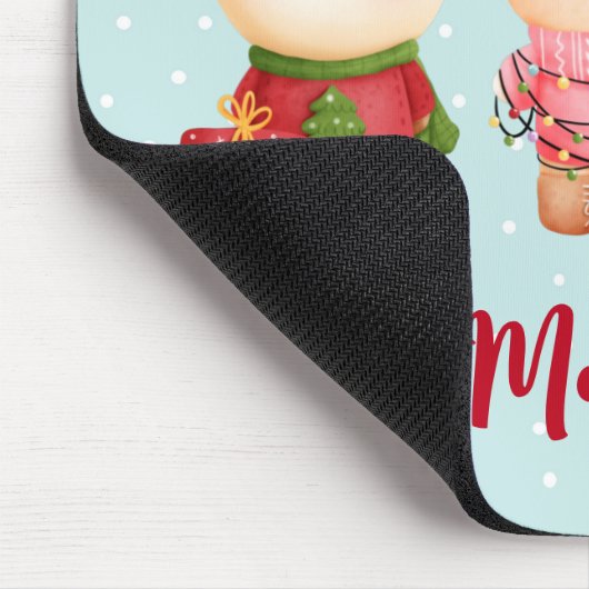 Weihnachtsfeiern - Rentiere, Bären und Kaninchen Mousepad (Ecke)
