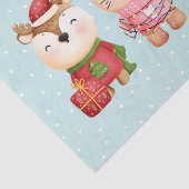 Weihnachtsfeiern - Rentiere, Bären und Kaninchen Seidenpapier (Ausschnitt)