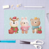 Weihnachtsfeiern - Rentiere, Bären und Kaninchen Seidenpapier (Handwerk)