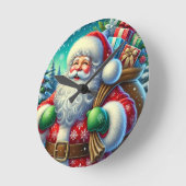 Weihnachtsfeiern Runde Wanduhr (Winkel)