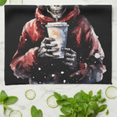 Weihnachtsfeiern Skelett Geschirrtuch (Gefaltet)