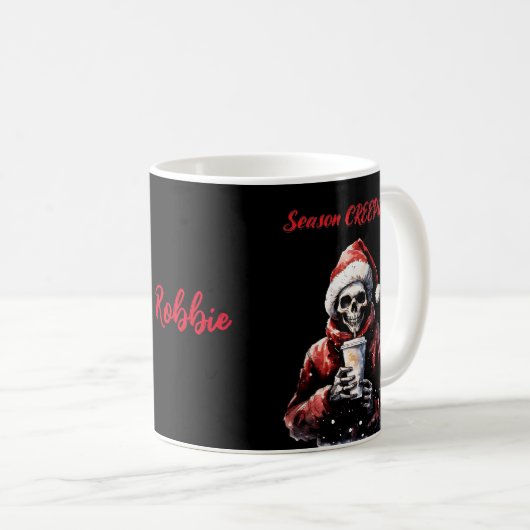 Weihnachtsfeiern Skelett Kaffeetasse (VorderseiteRechts)