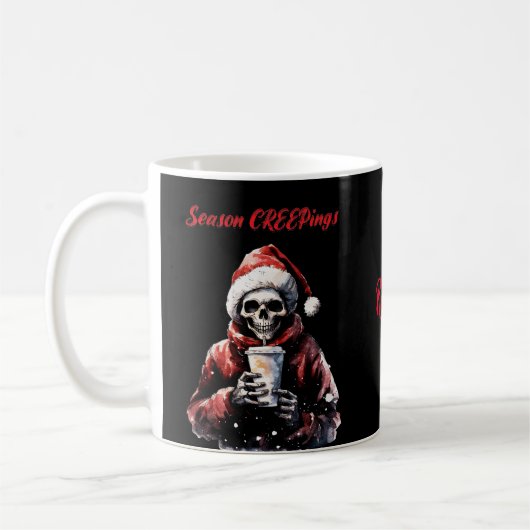 Weihnachtsfeiern Skelett Kaffeetasse (Links)