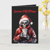 Weihnachtsfeiern Skelett Karte (Gelbe Blume)