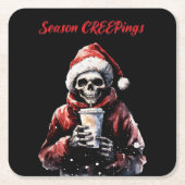 Weihnachtsfeiern Skelett Rechteckiger Pappuntersetzer (Vorderseite)