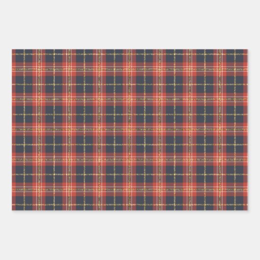 Weihnachtsfeiern & Sparkle Gold Trimm Geschenkpapier Set (Vorderseite)