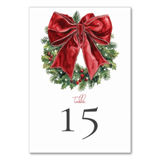 Weihnachtsfeiern - Tischnummern für Wasserfarben (Vorderseite)