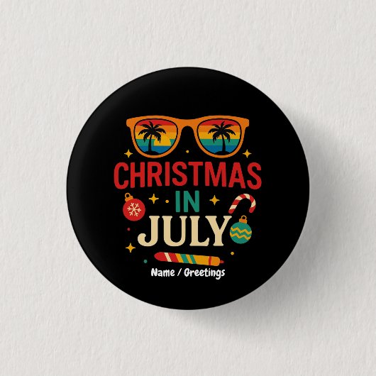 Weihnachtsfeiern Weihnachten im Juli Button (Vorderseite)