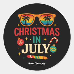 Weihnachtsfeiern Weihnachten im Juli Runder Aufkleber