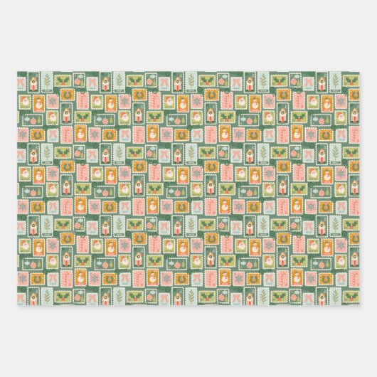 Weihnachtsfeiern, Weihnachtsfeiern und Briefmarke Geschenkpapier Set (Vorderseite 3)