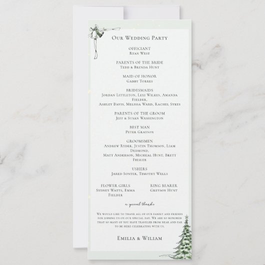 Weihnachtsfeierprogramm (Rückseite)