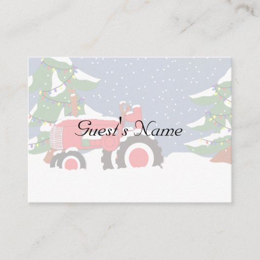 Weihnachtsfeiertafel Tractor Platzkarten (Vorderseite)