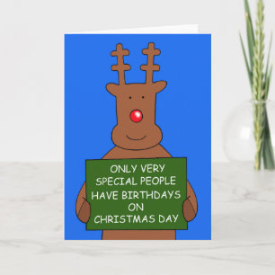 Weihnachtsfeiertag 25. Dezember Geburtstag Rentier Feiertagskarte