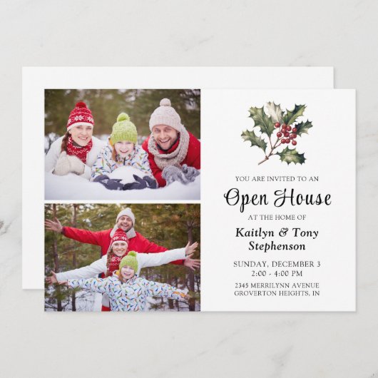 Weihnachtsfeiertag 2 Fotos Feiertagskarte (Vorne/Hinten)