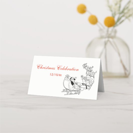 Weihnachtsfeiertag #3 Escort Card Platzkarte (Vorderseite)