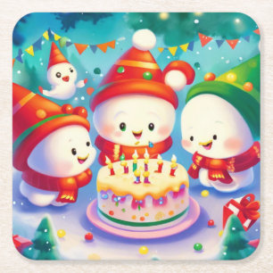 Weihnachtsfeiertag 6 rechteckiger pappuntersetzer