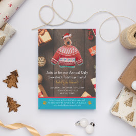 Weihnachtsfeiertag Airedale Dog Ugly Sweater Party Einladung