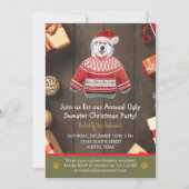 Weihnachtsfeiertag Alaskan Dog Ugly Sweater Party Einladung (Vorderseite)
