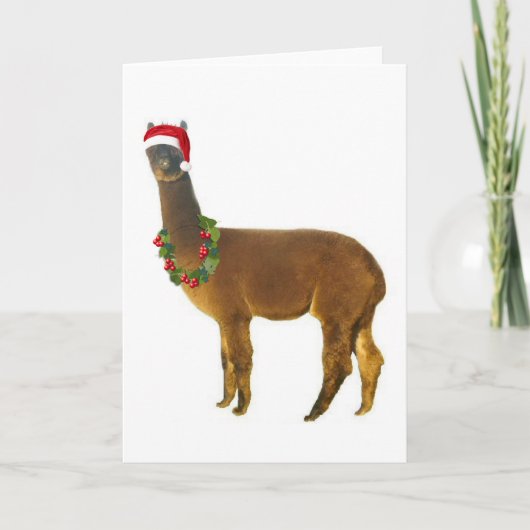Weihnachtsfeiertag Alpaca Feiertagskarte (Vorderseite)