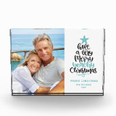 Weihnachtsfeiertag am Strand Fotoblock (Vorderseite)