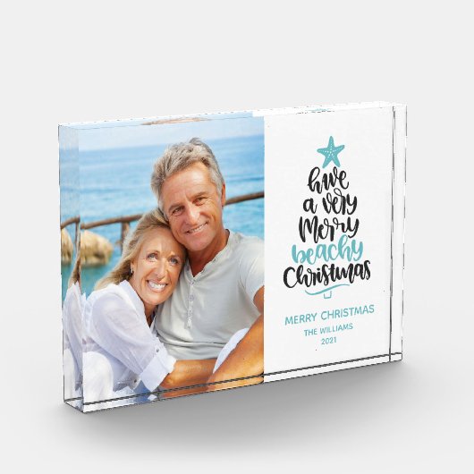 Weihnachtsfeiertag am Strand Fotoblock (Links)