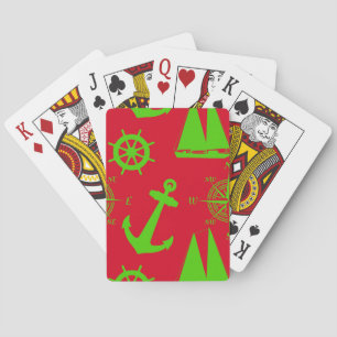 Weihnachtsfeiertag an der grünen und roten Küste Spielkarten