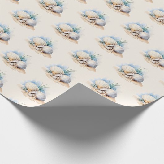 Weihnachtsfeiertag an der Küste Geschenkpapier (Ecke)