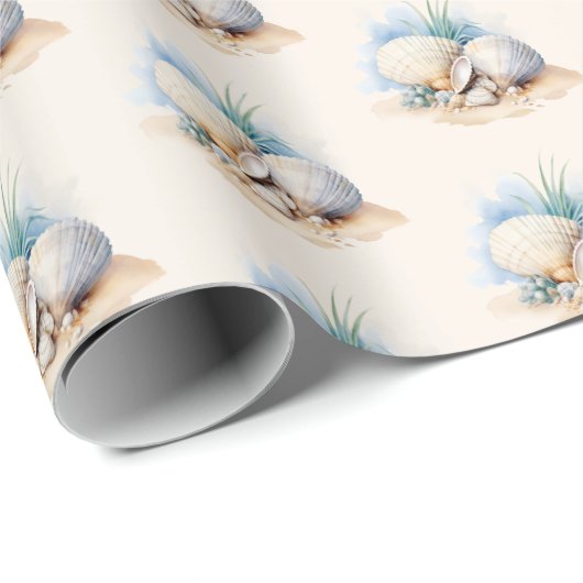 Weihnachtsfeiertag an der Küste Geschenkpapier (Rolleneckpunkt)