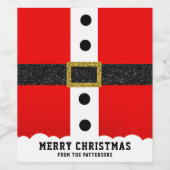 Weihnachtsfeiertag Anzug Moderner Glitzer Gürtel Weinetikett (Einzelnes Label)