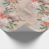 Weihnachtsfeiertag - Aquarell Rotwild u. Geschenkpapier (Ecke)