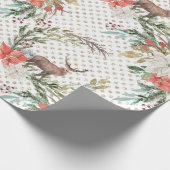Weihnachtsfeiertag - Aquarell-Rotwild u. Geschenkpapier (Ecke)