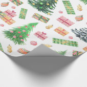 Weihnachtsfeiertag - Aquarell-Weihnachtsspaß Geschenkpapier (Ecke)