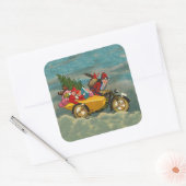 Weihnachtsfeiertag auf dem Motorradplatz LARGE Quadratischer Aufkleber (Umschlag)