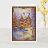 Weihnachtsfeiertag auf dem Teich Karte (Gelbe Blume)