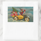 Weihnachtsfeiertag auf Motorrad-Rechteck Rechteckiger Aufkleber (Tasche)