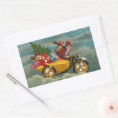 Weihnachtsfeiertag auf Motorrad-Rechteck Rechteckiger Aufkleber (Umschlag)