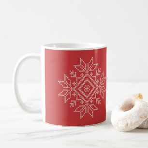 Weihnachtsfeiertag aus Strickschneeflocken Kaffeetasse