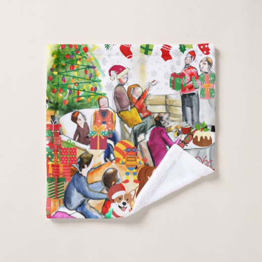 Weihnachtsfeiertag Badhandtuch Set (Waschlappen)