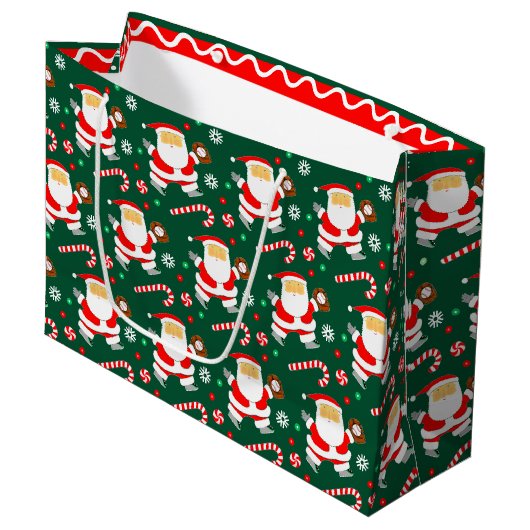 Weihnachtsfeiertag Baseball Große Geschenktüte (Vorderseite Schrägansicht)