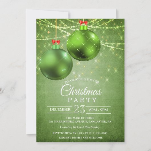 Weihnachtsfeiertag Bauble Einladung (Vorderseite)